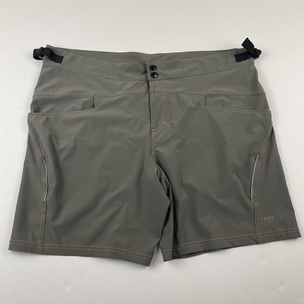 TRAYL Mountain Cycling Shorts Men’s XL Gray Reflective No Pads Lightweight